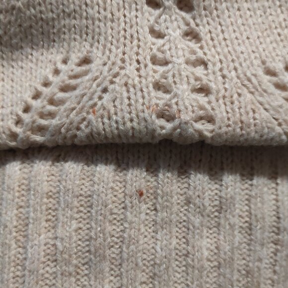 Hippie Rose Cream/Tan/Beige Long Cardigan Sweater Pattern Pockets Size Small - Picture 4 of 7